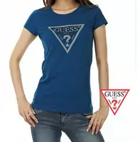 tee shirt mujer guess short sleeve genereux cotton 2013 france sm model blue